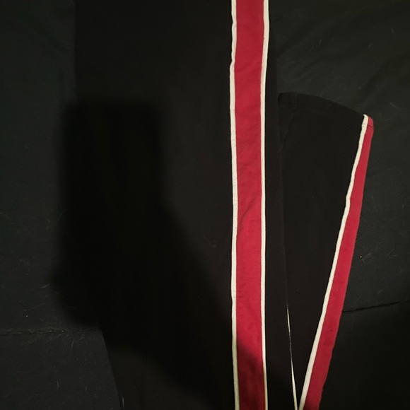 Red and white striped black tights size S - Picture 1 of 1